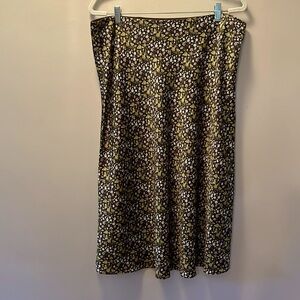 J Crew Satin Ditsy Floral Pull on Slip Skirt Sz XL